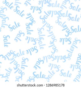 Light BLUE vector seamless layout with discount of 70, 90%. Gradient illustration with discount signs on white backdrop. Template for season sales, shopping ads.