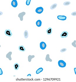 Light BLUE vector seamless layout with circle shapes. Illustration with set of shining colorful abstract circles. Pattern for design of window blinds, curtains.