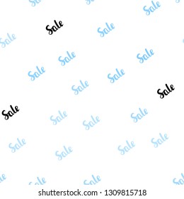 Light BLUE vector seamless layout with discount words. Illustration with signs of sales on abstract template. Backdrop for super sales on Black Friday.