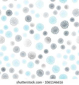Light BLUE vector seamless natural abstract background. New colorful illustration in doodle style with flowers. The best blurred design for your business.