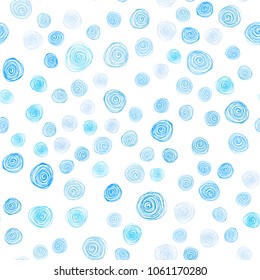 Light BLUE vector seamless natural abstract template. New colorful illustration in doodle style with flowers. A new texture for your design.