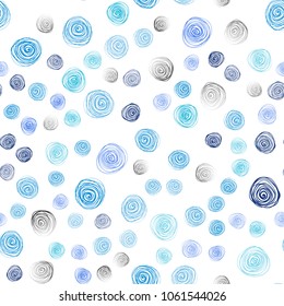 Light BLUE vector seamless natural abstract pattern. Flowers on blurred abstract background with gradient. Pattern for wallpapers and coloring books.