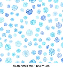 Light BLUE vector seamless natural elegant pattern. A vague abstract illustration with flowers in doodles style. Completely new template for your business design.