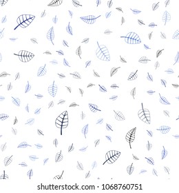 Light BLUE vector seamless  natural abstract pattern. Blurred decorative design in Indian style with leaves. Pattern for wallpapers and coloring books.