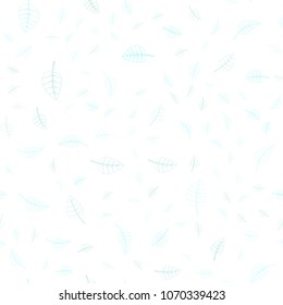 Light BLUE vector seamless  natural elegant artwork. Glitter abstract illustration with doodles and leaves. Pattern for wallpapers and coloring books.