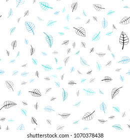 Light BLUE vector seamless  natural abstract template. Blurred decorative design in Indian style with leaves. Completely new design for your business.