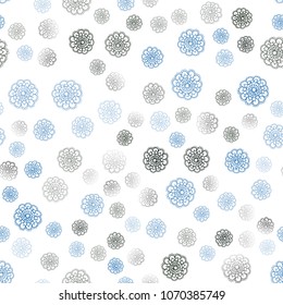 Light BLUE vector seamless natural abstract background. Colorful abstract illustration with flowers in doodle style. Completely new design for your business.