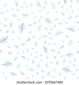 Light BLUE vector seamless  natural elegant artwork. Glitter abstract illustration with doodles and leaves. Pattern for heads of websites and designs.