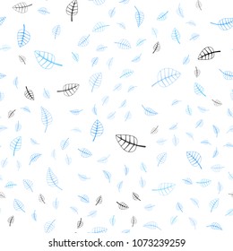 Light BLUE vector seamless  natural abstract pattern. leaves on elegant natural pattern with gradient. Hand painted design for web, leaflet, textile.