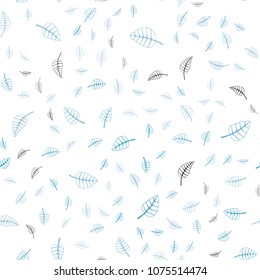 Light BLUE vector seamless  natural abstract background. Colorful abstract illustration with leaves in doodle style. The textured pattern can be used for website.