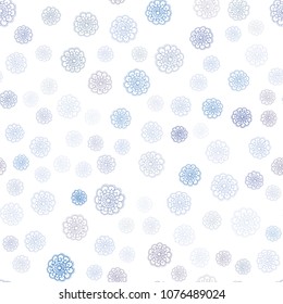 Light BLUE vector seamless natural elegant template. An elegant bright illustration with flowers in Natural style. Template for backgrounds of cell phones.