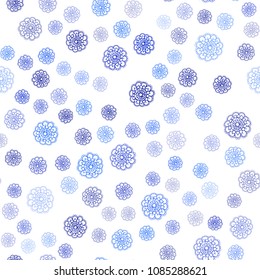 Light BLUE vector seamless natural abstract background. Shining colored illustration with flowers in doodle style. Brand-new style for your business design.