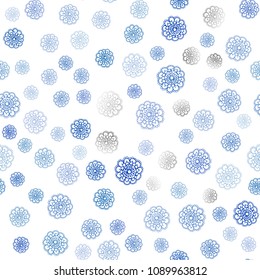 Light BLUE vector seamless natural abstract background. flowers on elegant natural pattern with gradient. The best blurred design for your business.