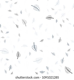 Light BLUE vector seamless  natural elegant template. A vague abstract illustration with leaves in doodles style. A new texture for your design.