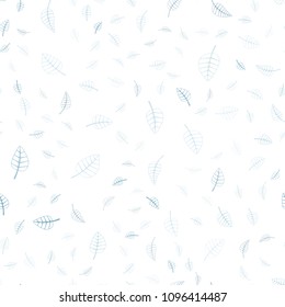 Light BLUE vector seamless  natural elegant artwork. A vague abstract illustration with leaves in doodles style. Template for backgrounds of cell phones.