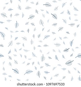 Light BLUE vector seamless  natural elegant pattern. Brand-new colored illustration in blurry style with leaves. Doodle design can be used for your web site.