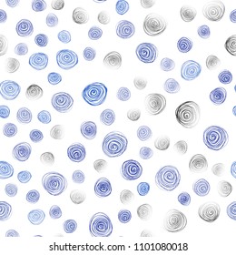 Light BLUE vector seamless natural abstract pattern. Modern geometrical abstract illustration with flowers. Hand painted design for web, leaflet, textile.
