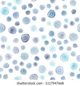 Light BLUE vector seamless natural abstract pattern. An elegant bright illustration with flowers in Natural style. Elegant pattern for a brand book.