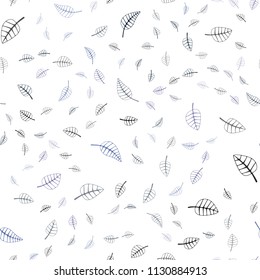 Light BLUE vector seamless  natural abstract background. leaves on elegant natural pattern with gradient. The best blurred design for your business.