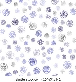 Light BLUE vector seamless natural elegant pattern. Doodle illustration of flowers in Origami style with gradient. Template for backgrounds of cell phones.