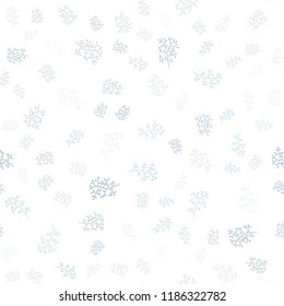 Light BLUE vector seamless natural background with leaves, branches. Creative illustration in blurred style with leaves, branches. Design for textile, fabric, wallpapers.