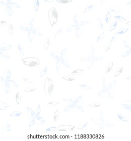 Light BLUE vector seamless natural backdrop with leaves. New colorful illustration in doodle style with leaves. Trendy design for wallpaper, fabric makers.