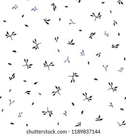 Light BLUE vector seamless natural backdrop with leaves. Creative illustration in blurred style with leaves. Pattern for design of window blinds, curtains.