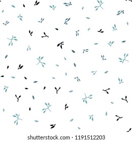 Light BLUE vector seamless natural pattern with leaves. Modern geometrical abstract illustration with leaves. Template for business cards, websites.