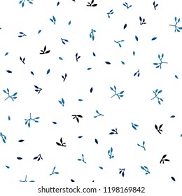 Light BLUE vector seamless natural artwork with leaves. Modern geometrical abstract illustration with leaves. Pattern for design of fabric, wallpapers.
