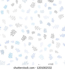 Light BLUE vector seamless natural backdrop with leaves, branches. Creative illustration in blurred style with leaves, branches. Pattern for design of fabric, wallpapers.