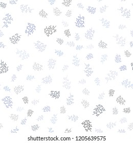 Light BLUE vector seamless natural background with leaves, branches. Colorful illustration in doodle style with leaves, branches. Template for business cards, websites.