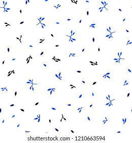 Light BLUE vector seamless natural pattern with leaves. Shining colored illustration with leaves in doodle style. Trendy design for wallpaper, fabric makers.