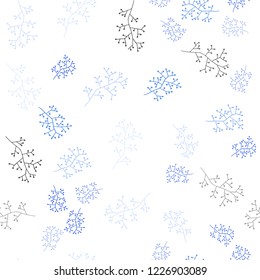Light BLUE vector seamless natural artwork with branches. Illustration with doodles on abstract template. Design for wallpaper, fabric makers.