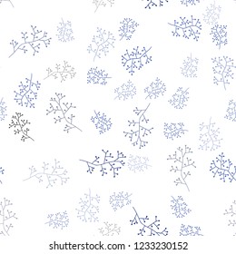 Light BLUE vector seamless natural pattern with branches. Illustration with doodles on abstract template. Design for wallpaper, fabric makers.
