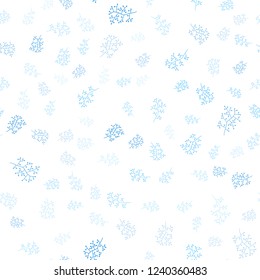 Light BLUE vector seamless natural backdrop with leaves, branches. Modern abstract illustration with leaves and branches. Template for business cards, websites.