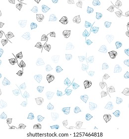 Light BLUE vector seamless natural backdrop with leaves. Brand new colored illustration in blurry style with leaves. Pattern for trendy fabric, wallpapers.