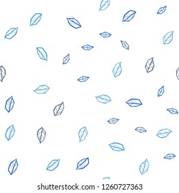 Light BLUE vector seamless natural background with leaves. Modern geometrical abstract illustration with leaves. Pattern for design of fabric, wallpapers.