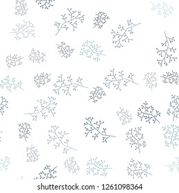 Light BLUE vector seamless natural background with branches. Modern abstract illustration with leaves and branches. Design for wallpaper, fabric makers.