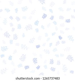 Light BLUE vector seamless natural pattern with leaves, branches. Colorful abstract illustration with leaves in doodle style. Trendy design for wallpaper, fabric makers.