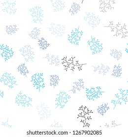 Light BLUE vector seamless natural backdrop with branches. Creative illustration in blurred style with leaves, branches. Pattern for trendy fabric, wallpapers.
