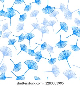 Light BLUE vector seamless natural backdrop with leaves. New colorful illustration in doodle style with leaves. Design for wallpaper, fabric makers.