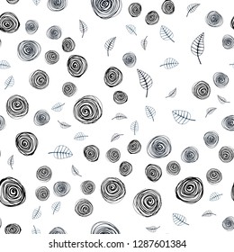 Light BLUE vector seamless natural backdrop with leaves and flowers. Creative illustration in blurred style with leaves, flowers. Pattern for design of fabric, wallpapers.