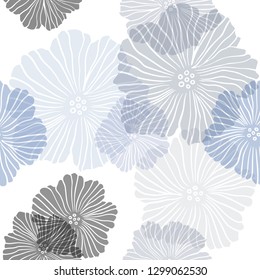Light BLUE vector seamless natural background with flowers. Brand new colored illustration with flowers. Pattern for trendy fabric, wallpapers.
