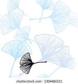Light BLUE vector seamless natural backdrop with leaves. Brand new colored illustration in blurry style with leaves. Design for wallpaper, fabric makers.