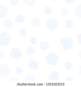 Light BLUE vector seamless natural artwork with flowers, leaves. Colorful illustration in doodle style with leaves, flowers. Design for wallpaper, fabric makers.