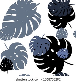 Light BLUE vector seamless natural backdrop with leaves. New colorful illustration in doodle style with leaves. Pattern for trendy fabric, wallpapers.