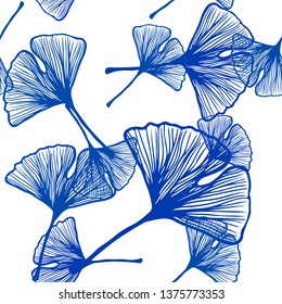 Light BLUE vector seamless natural artwork with leaves. Brand new colored illustration in blurry style with leaves. Pattern for trendy fabric, wallpapers.