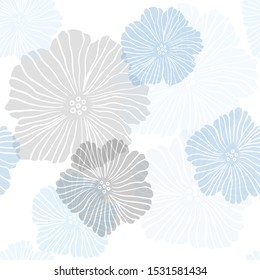Light BLUE vector seamless natural artwork with flowers. Modern abstract illustration with flowers. Design for wallpaper, fabric makers.
