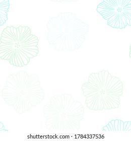 Vector de AZUL claro sin fisuras de arte natural con flores. Una elegante ilustración brillante con flores. Textura para persianas, cortinas.