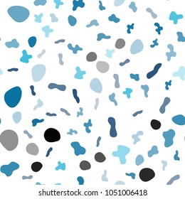 Light BLUE vector seamless pattern with bent ribbons. Illustration with abstract shapes on white background. Seamless pattern for textile, fabric, wallpapers.